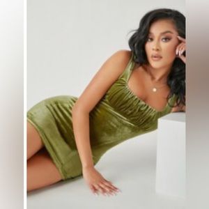 Green Velvet Bodycon Dress